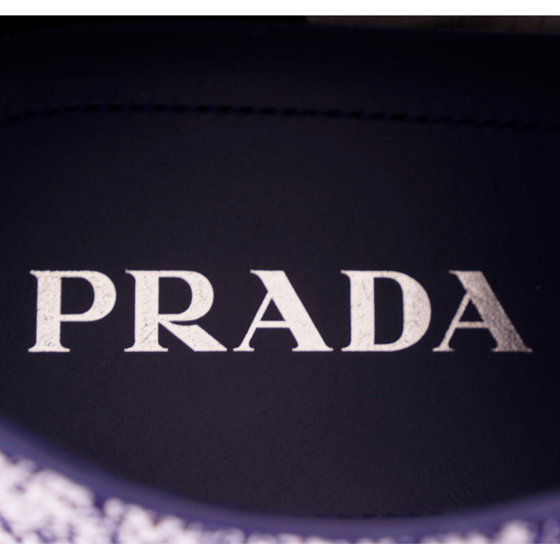 UK 10.5 US 11.5 NEW $760 PRADA Blue Red White Mln 70 KNIT LOGO TRAINERS SNEAKERS