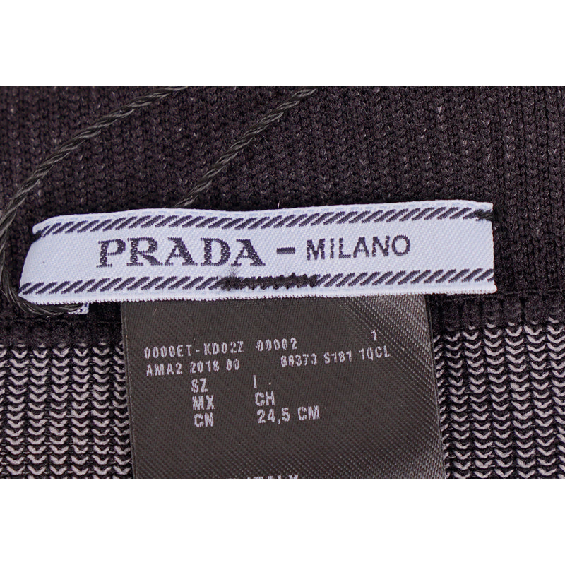 US S NEW $265 PRADA RUNWAY Black Pink TECHNO LOGO Geometric KNIT KNEE SOCKS