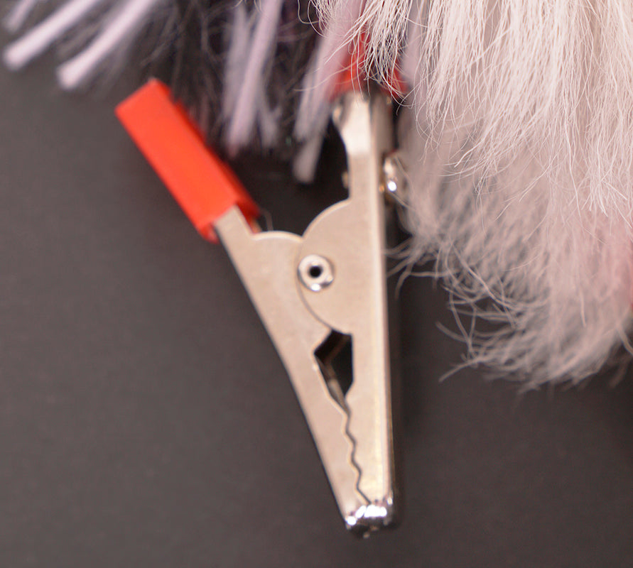 NEW $725 PRADA White Shearling RUFUS YETI MONSTER ROBOT Metal Keyring Trick BAG CHARM