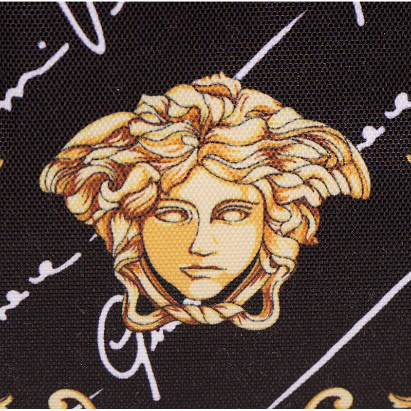 NEW $1,150 VERSACE Black GOLD BAROCCC MEDUSA Signature Print VIRTUS V BACKPACK