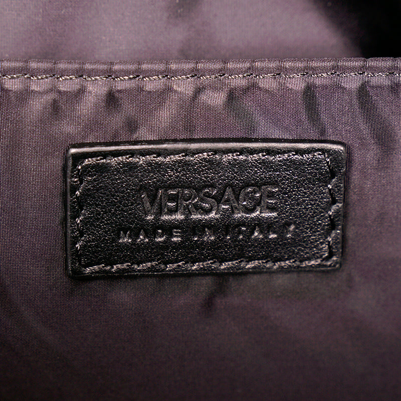 NEW $1,150 VERSACE Black GOLD BAROCCC MEDUSA Signature Print VIRTUS V BACKPACK