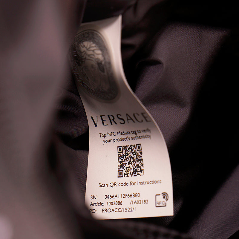 NEW $1,150 VERSACE Black GOLD BAROCCC MEDUSA Signature Print VIRTUS V BACKPACK