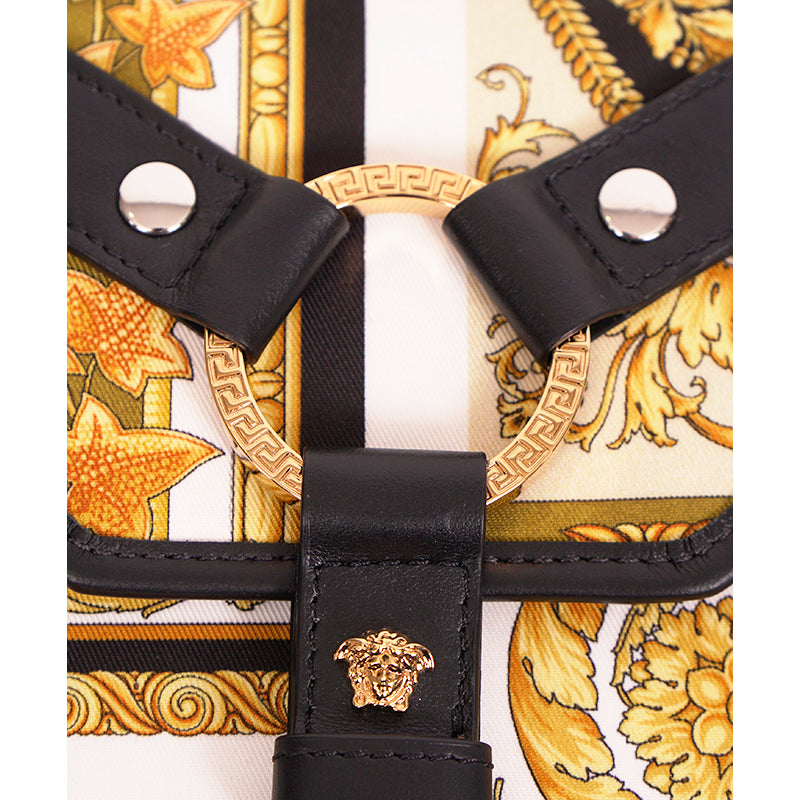 NEW $625 VERSACE Black BONDAGE STRAP Baroque MEDUSA LOGO Phone Travel Pouch BAG