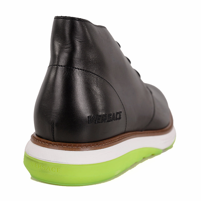 43 & 44 NEW $750 VERSACE Men's Black Leather HYBRID SNEAKER Lace-Up ANKLE BOOTS