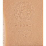 37 & 38 NEW $495 VERSACE Orange Leather LA MEDUSA LOGO Espadrille SUMMER FLATS MULES