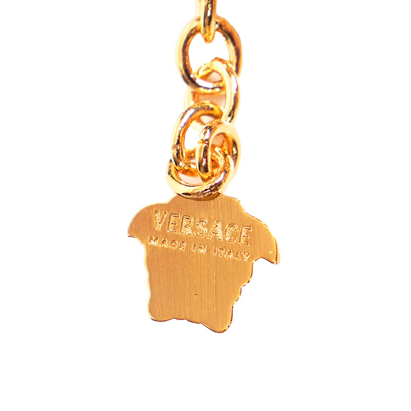 NEW $625 VERSACE TRIBUTE Gold Tone MEDUSA SAFETY PIN Charm Double Link NECKLACE
