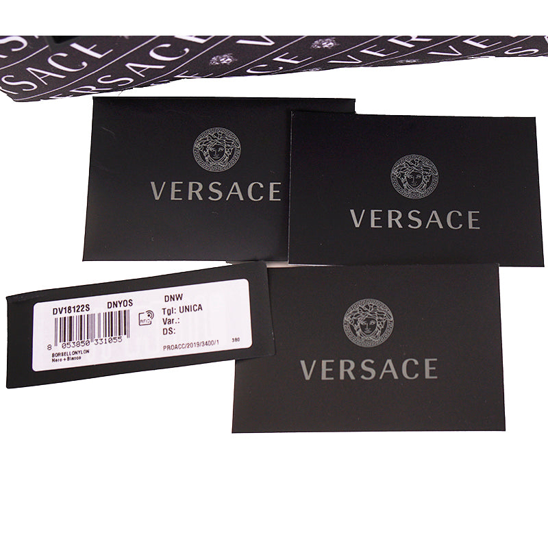 NEW $550 VERSACE Black & White Nylon MEDUSA LOGO Pouch Cosmetic/Wash Travel BAG