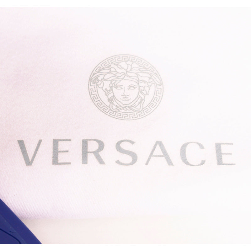 sz 37.5 NEW $350 VERSACE Blue Rubber MEDUSA LOGO Flip Flops Pool JELLY SANDALS