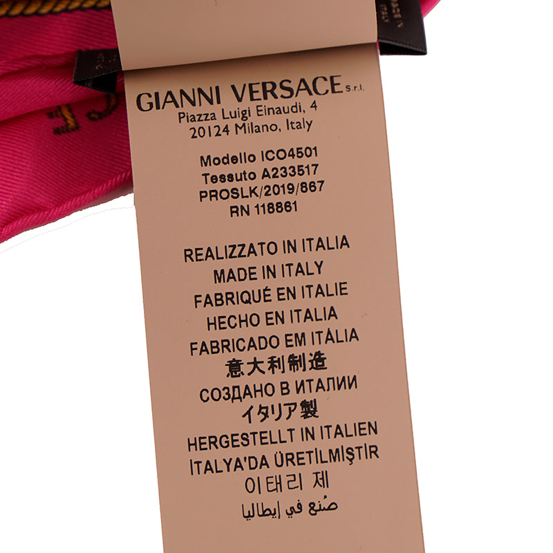 NEW $495 Versace Multicolored BAROCCO Western Print SCARF with Gold Logo Clasp