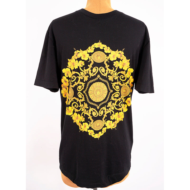 sz S NEW $650 VERSACE Mens Black BAROQUE MEDUSA Emblem GRAPHIC TSHIRT TEE SHIRT