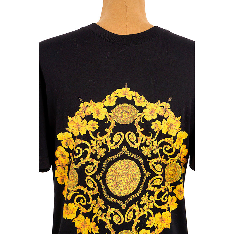 sz S NEW $650 VERSACE Mens Black BAROQUE MEDUSA Emblem GRAPHIC TSHIRT TEE SHIRT