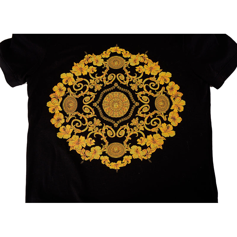 sz S NEW $650 VERSACE Mens Black BAROQUE MEDUSA Emblem GRAPHIC TSHIRT TEE SHIRT