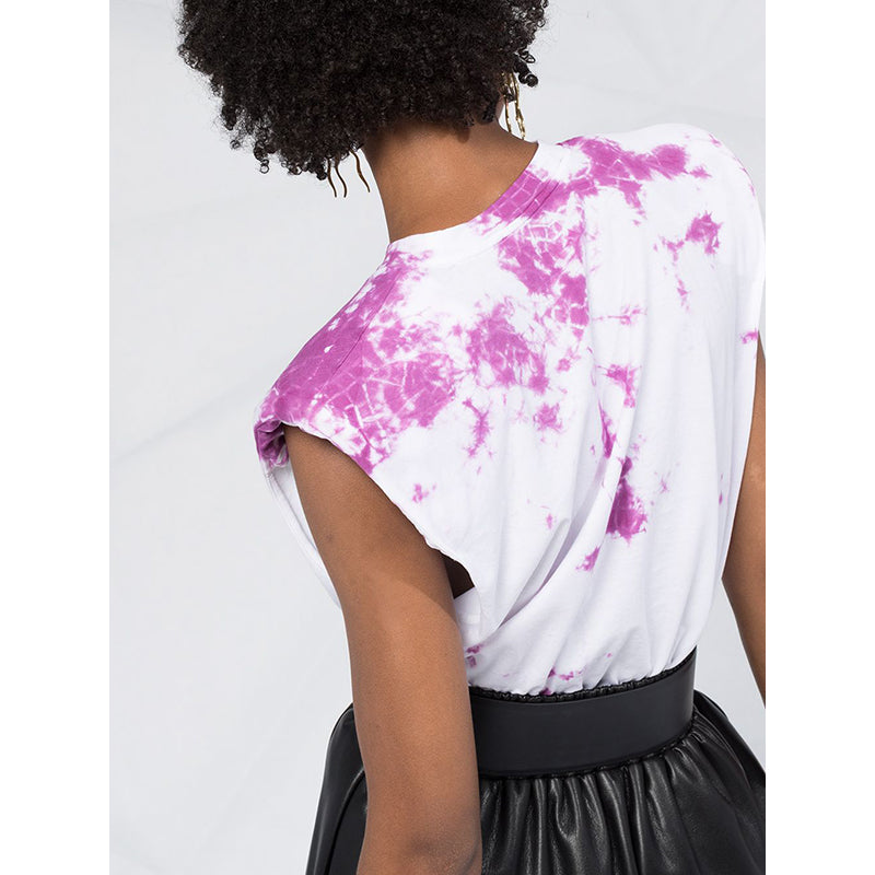 40 NEW $650 VERSACE Magenta White TIE DYE Cotton MEDUSA LOGO Sleeveless TANK TOP