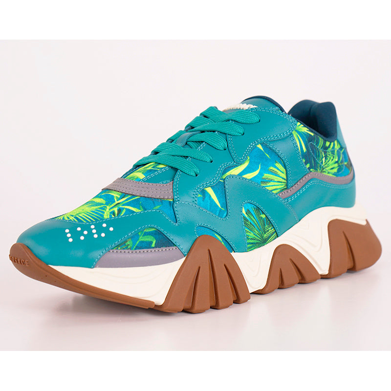 42 US 9 NEW $995 VERSACE Mens Tropical JUNGLE PRINT Squalo Chunky Soles SNEAKERS