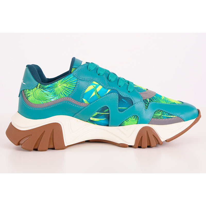 42 US 9 NEW $995 VERSACE Mens Tropical JUNGLE PRINT Squalo Chunky Soles SNEAKERS