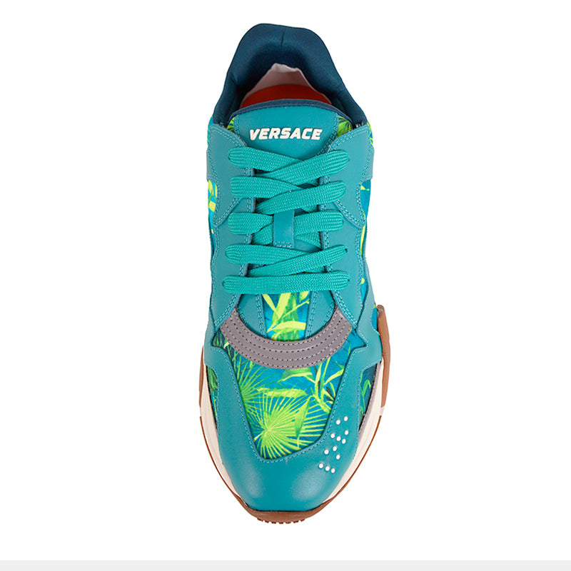 42 US 9 NEW $995 VERSACE Mens Tropical JUNGLE PRINT Squalo Chunky Soles SNEAKERS