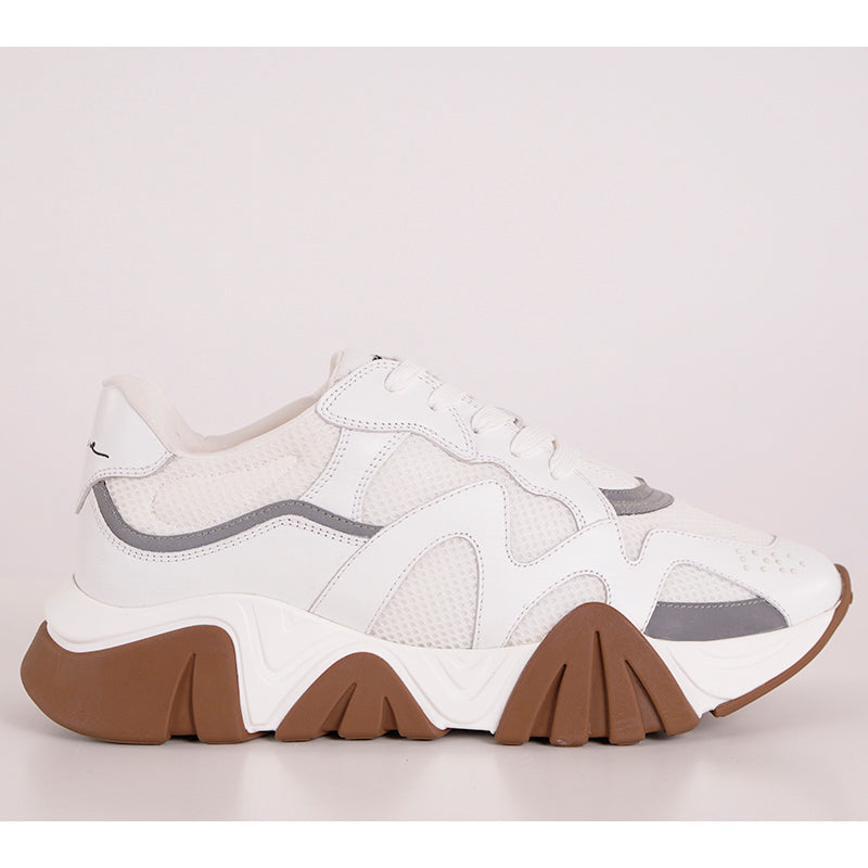 43.5 10.5 NEW $995 VERSACE Mens RUNWAY White Leather Mesh SQUALO Chunky SNEAKERS