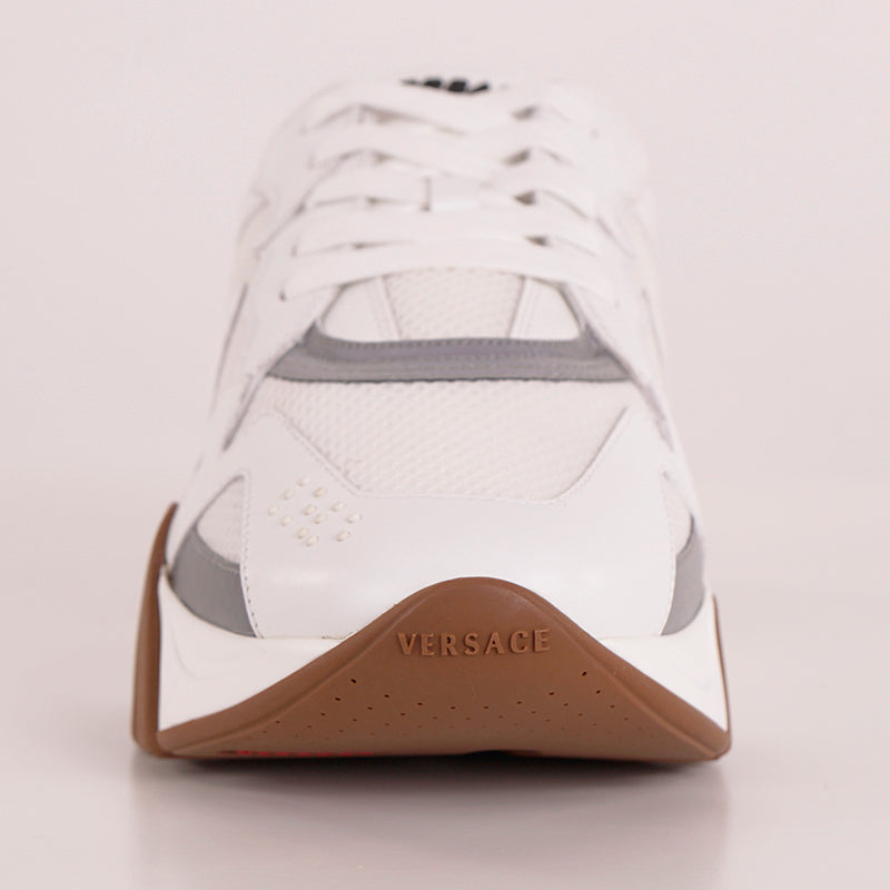43.5 10.5 NEW $995 VERSACE Mens RUNWAY White Leather Mesh SQUALO Chunky SNEAKERS