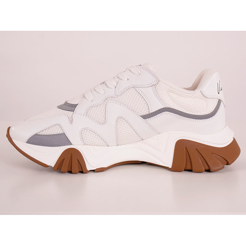 43.5 10.5 NEW $995 VERSACE Mens RUNWAY White Leather Mesh SQUALO Chunky SNEAKERS