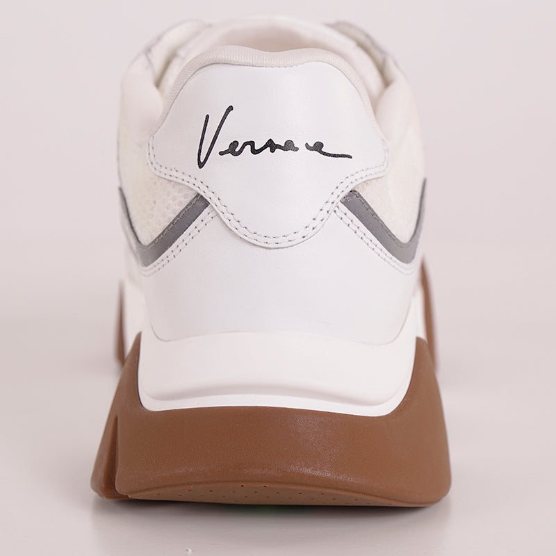43.5 10.5 NEW $995 VERSACE Mens RUNWAY White Leather Mesh SQUALO Chunky SNEAKERS