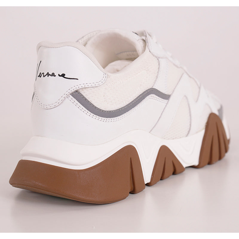 43.5 10.5 NEW $995 VERSACE Mens RUNWAY White Leather Mesh SQUALO Chunky SNEAKERS