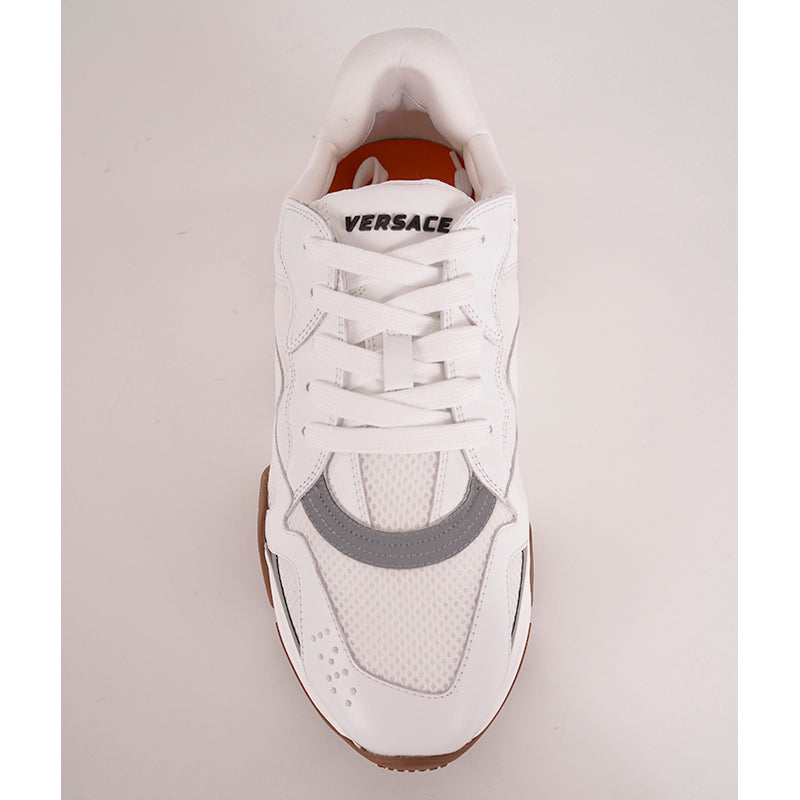 43.5 10.5 NEW $995 VERSACE Mens RUNWAY White Leather Mesh SQUALO Chunky SNEAKERS