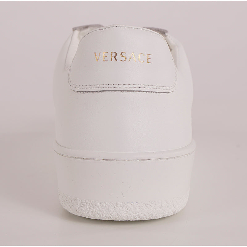 46 US 13 NEW $780 VERSACE Men's White SPLIT LOGO Low Top Tennis Shoes SNEAKERS