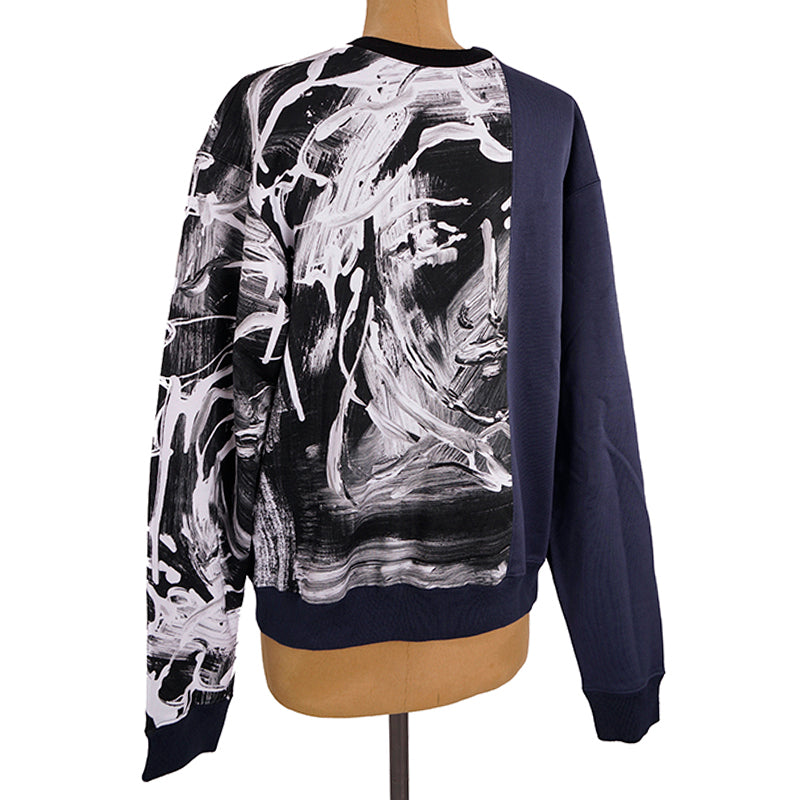 XS & XL NEW $850 VERSACE Men's Blue Colorblock LARGE MEDUSA ART PRINT Top SWEATSHIRT