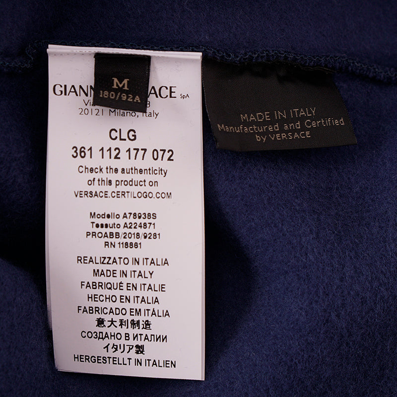 XS & XL NEW $850 VERSACE Men's Blue Colorblock LARGE MEDUSA ART PRINT Top SWEATSHIRT