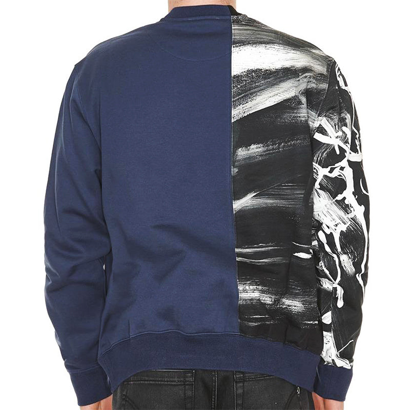 XS & XL NEW $850 VERSACE Men's Blue Colorblock LARGE MEDUSA ART PRINT Top SWEATSHIRT