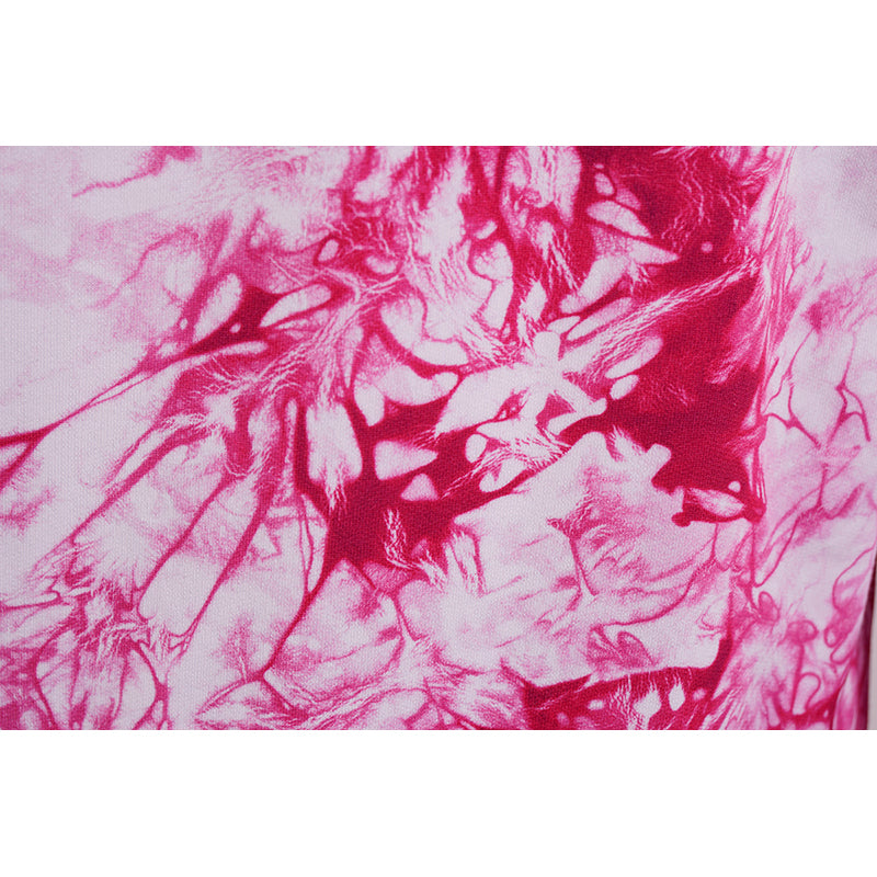 38 NEW $975 VERSACE RUNWAY Woman's PINK TIE DYE Cotton Shoulder Pad SWEATSHIRT