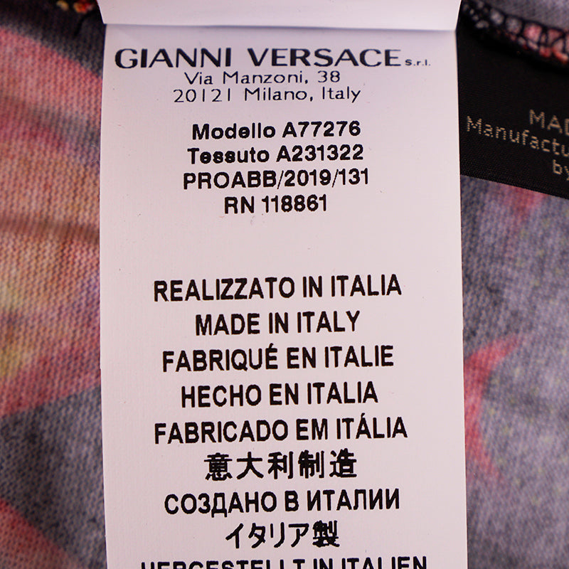 sz S NEW $650 VERSACE Mens Black 100% Cotton Red Heart RUNWAY Print Crew Neck T-SHIRT