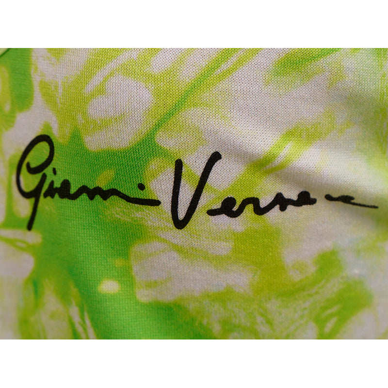 40 NEW $495 VERSACE RUNWAY Jungle Green LIME TIE DYE LOGO Sleeveless TANK TOP