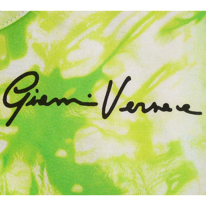 40 NEW $495 VERSACE RUNWAY Jungle Green LIME TIE DYE LOGO Sleeveless TANK TOP