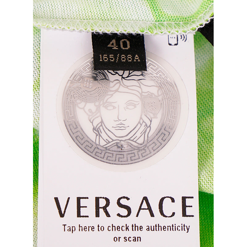 40 NEW $495 VERSACE RUNWAY Jungle Green LIME TIE DYE LOGO Sleeveless TANK TOP