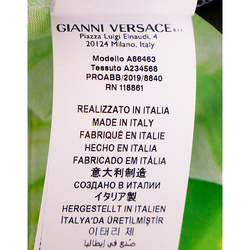 40 NEW $495 VERSACE RUNWAY Jungle Green LIME TIE DYE LOGO Sleeveless TANK TOP