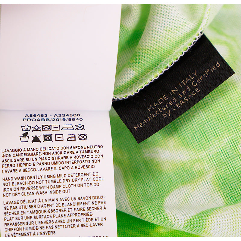 40 NEW $495 VERSACE RUNWAY Jungle Green LIME TIE DYE LOGO Sleeveless TANK TOP
