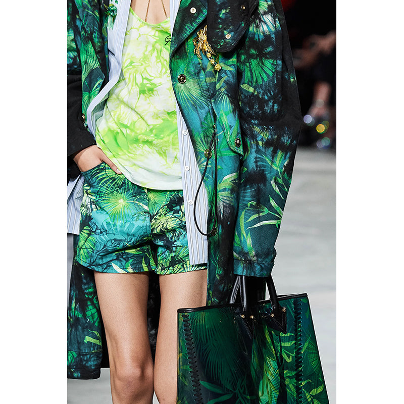 40 NEW $495 VERSACE RUNWAY Jungle Green LIME TIE DYE LOGO Sleeveless TANK TOP