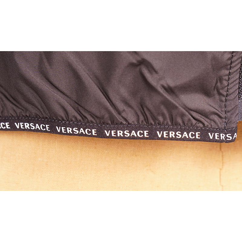 M & L NEW $1425 VERSACE Men's Black GOLD BAROQUE MEDUSA PRINT Sporty Quilted VEST