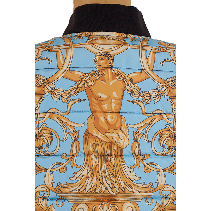 M & L NEW $1425 VERSACE Men's Black GOLD BAROQUE MEDUSA PRINT Sporty Quilted VEST