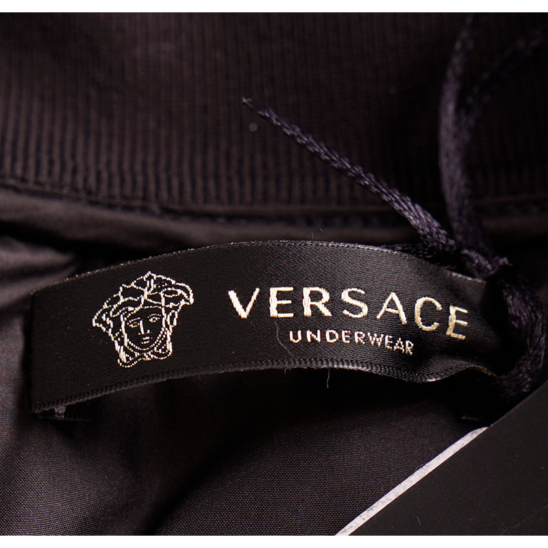M & L NEW $1425 VERSACE Men's Black GOLD BAROQUE MEDUSA PRINT Sporty Quilted VEST