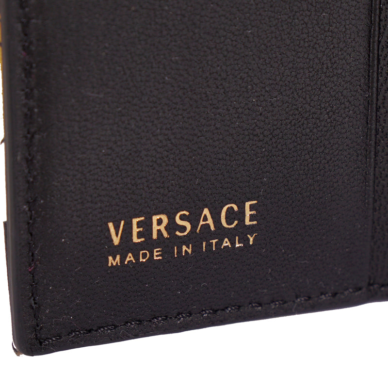 NEW $675 VERSACE Tribute Yellow SAVAGE BAROCCO Quilted Leather FRENCH WALLET NIB