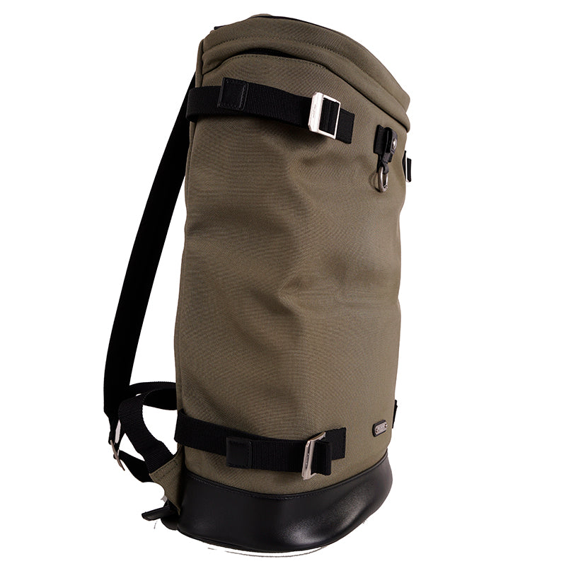 NEW $1090 SAINT LAURENT Army Khaki Green RIVINGTON Black Leather BACKPACK BAG