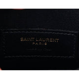 NEW $475 SAINT LAURENT Grain Leather YSL LOGO Matelassé Quilted ZIP POUCH BAG