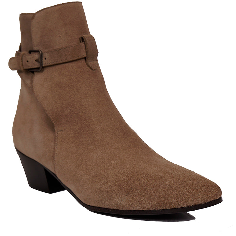 38 NEW $895 SAINT LAURENT Rustic Brown Suede Leather West Jodhpur 40 Ankle BOOTS