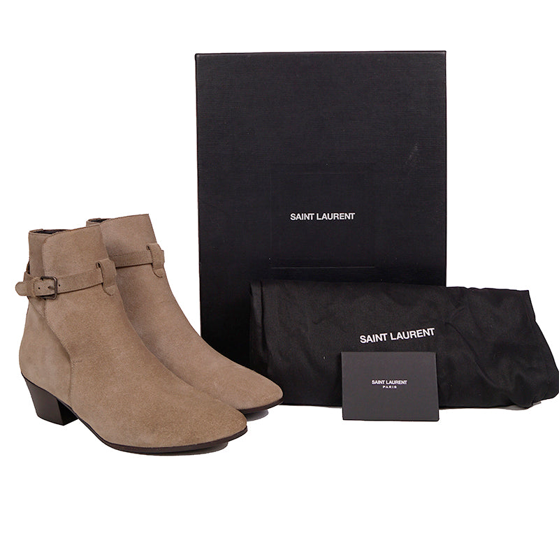 38 NEW $895 SAINT LAURENT Rustic Brown Suede Leather West Jodhpur 40 Ankle BOOTS