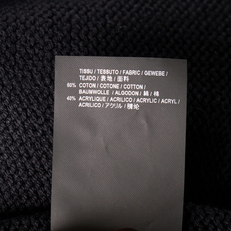 sz M NEW $1190 SAINT LAURENT Men's Black Cotton Oversized GRUNGE V-neck CARDIGAN