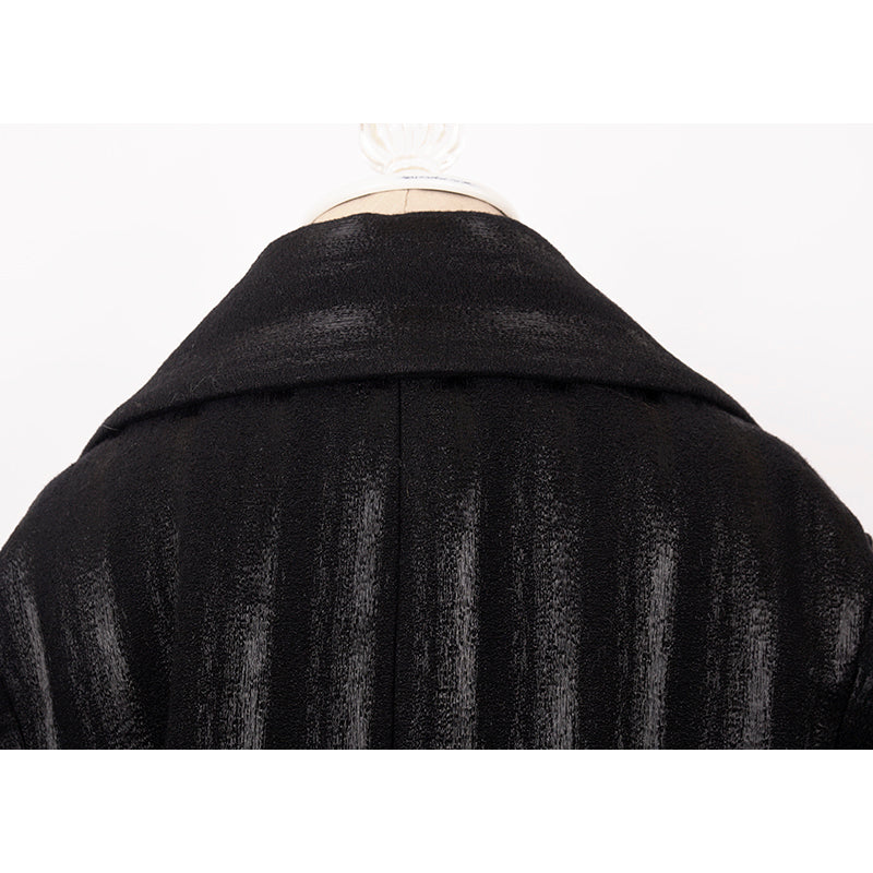 SZ 40 4 NEW $3,850 ROBERTO CAVALLI Runway Long Black DAMASK Striped Wool COAT