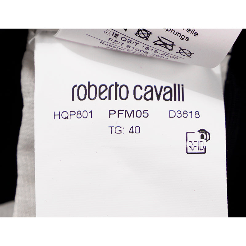 40 NEW $6395 ROBERTO CAVALLI RUNWAY Blue Botanic Print LEATHER Motorcycle JACKET