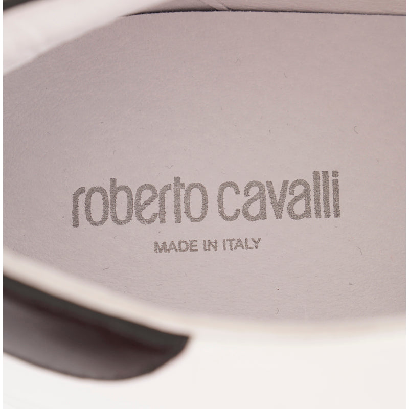 SZ 45 US 12 NEW $425 ROBERTO CAVALLI Mens White GOLD RC LOGO Low Top SNEAKERS